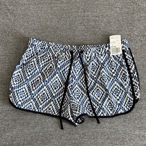 Forever 21 Geometric Blue and White Athletic Shorts
